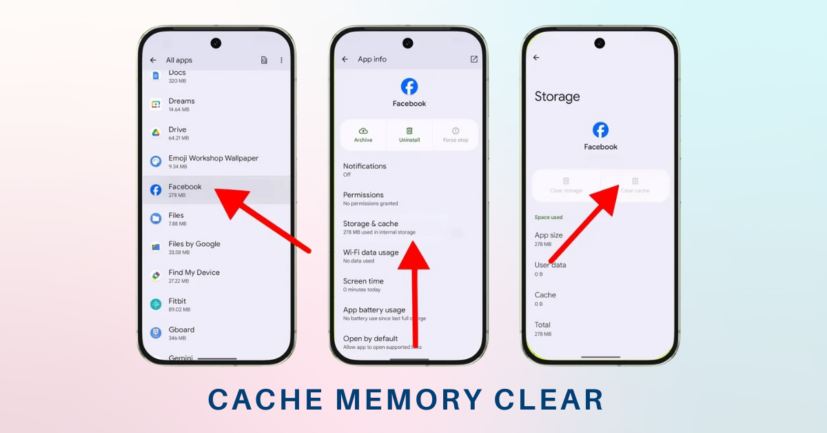 Cache Memory Clear करें (RAM तुरंत फ्री होती है)
