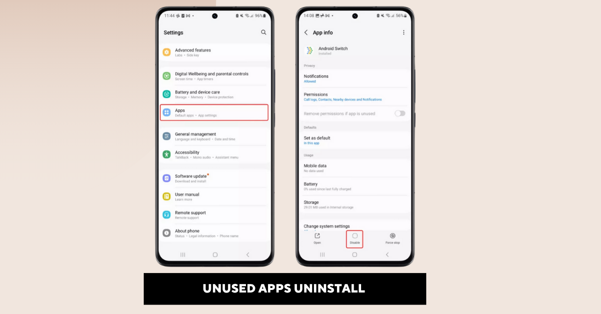 Unused Apps Uninstall करें (Processor Load कम करें)